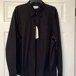 Calvin Klein Black Stretch Dress Shirt Size XL